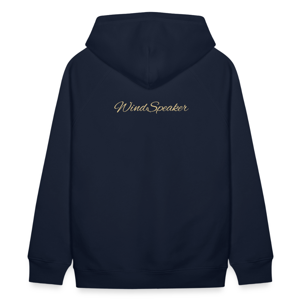 WindSpeaker Unisex Organic Hoodie by Stanley & Stella (2x Gold logo) - navy