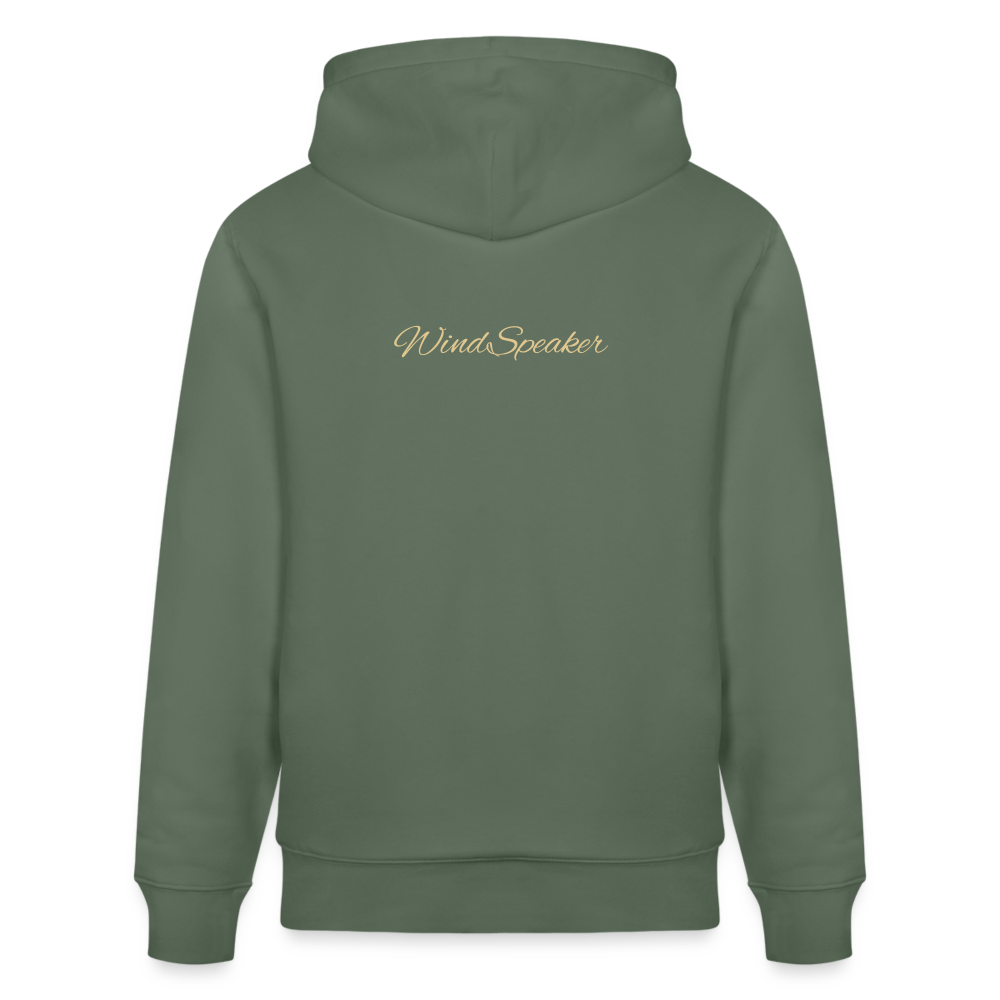 WindSpeaker Stanley/Stella CRUISER Unisex Organic Hoodie (2x Gold logo) - cypress green