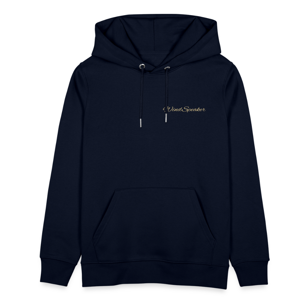 WindSpeaker Stanley/Stella CRUISER Unisex Organic Hoodie (2x Gold logo) - navy