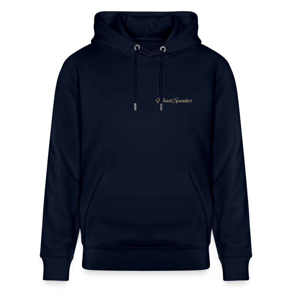 WindSpeaker Stanley/Stella CRUISER Unisex Organic Hoodie (2x Gold logo) - navy