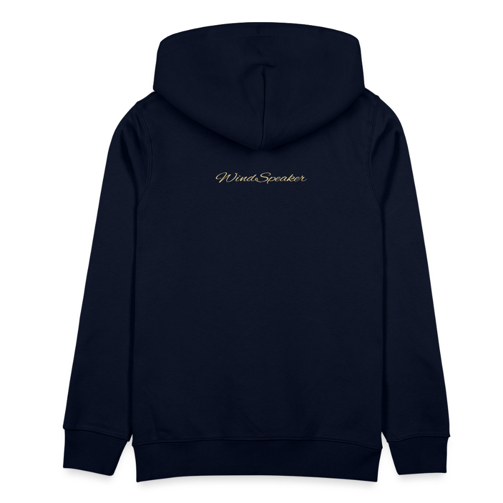 WindSpeaker Stanley/Stella CRUISER Unisex Organic Hoodie (2x Gold logo) - navy