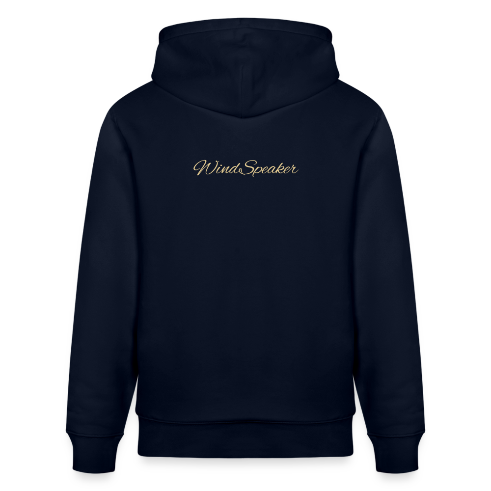 WindSpeaker Stanley/Stella CRUISER Unisex Organic Hoodie (2x Gold logo) - navy