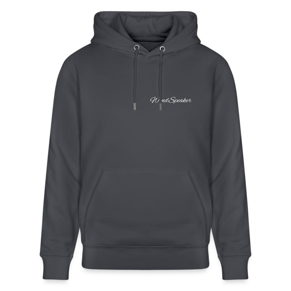 WindSpeaker Stanley/Stella CRUISER Unisex Organic Hoodie (2x White logo) - indigo blue