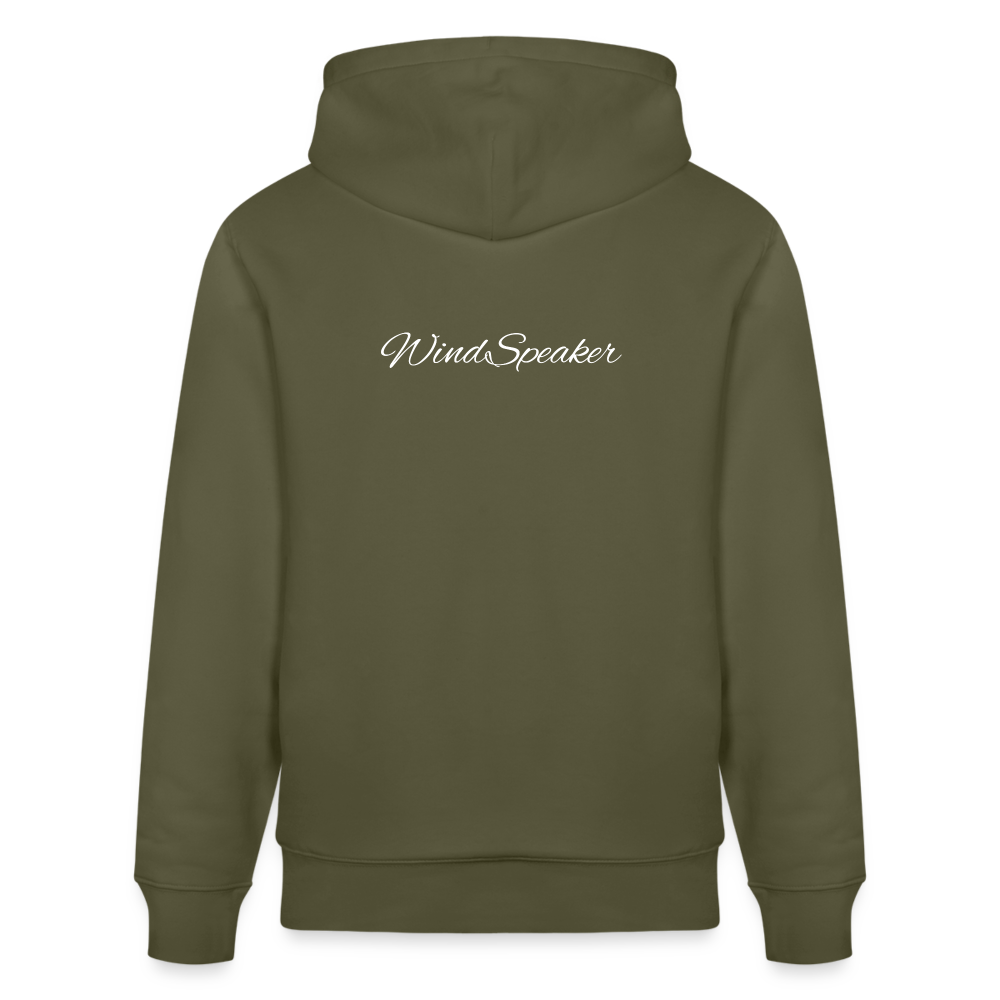 WindSpeaker Stanley/Stella CRUISER Unisex Organic Hoodie (2x White logo) - khaki green