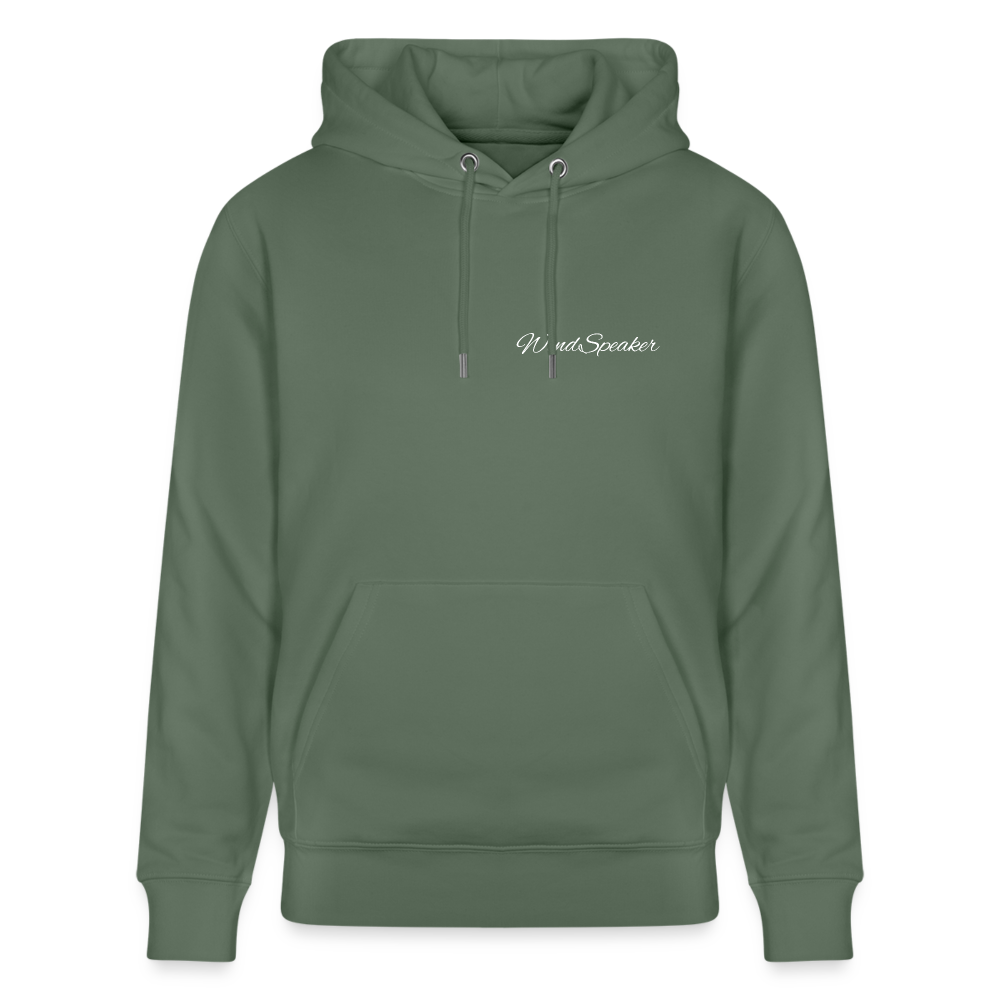 WindSpeaker Stanley/Stella CRUISER Unisex Organic Hoodie (2x White logo) - cypress green