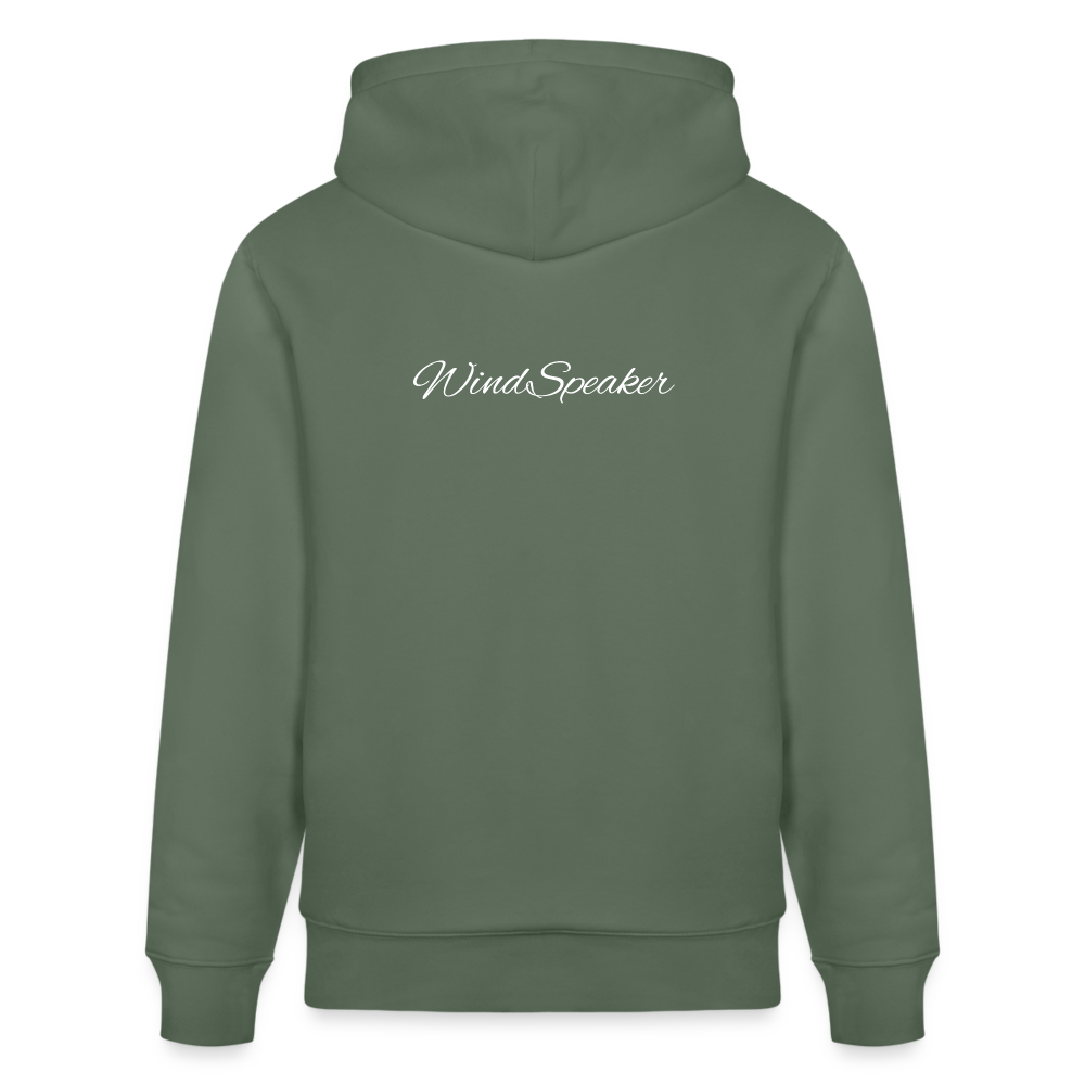 WindSpeaker Stanley/Stella CRUISER Unisex Organic Hoodie (2x White logo) - cypress green
