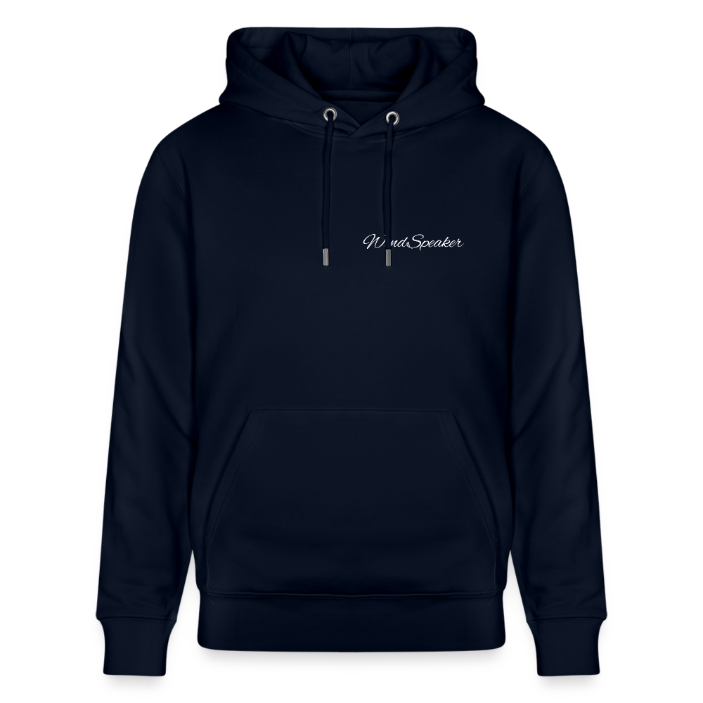 WindSpeaker Stanley/Stella CRUISER Unisex Organic Hoodie (2x White logo) - navy