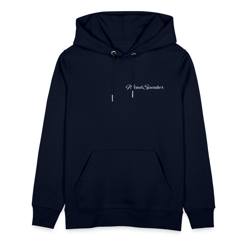 WindSpeaker Stanley/Stella CRUISER Unisex Organic Hoodie (2x White logo) - navy