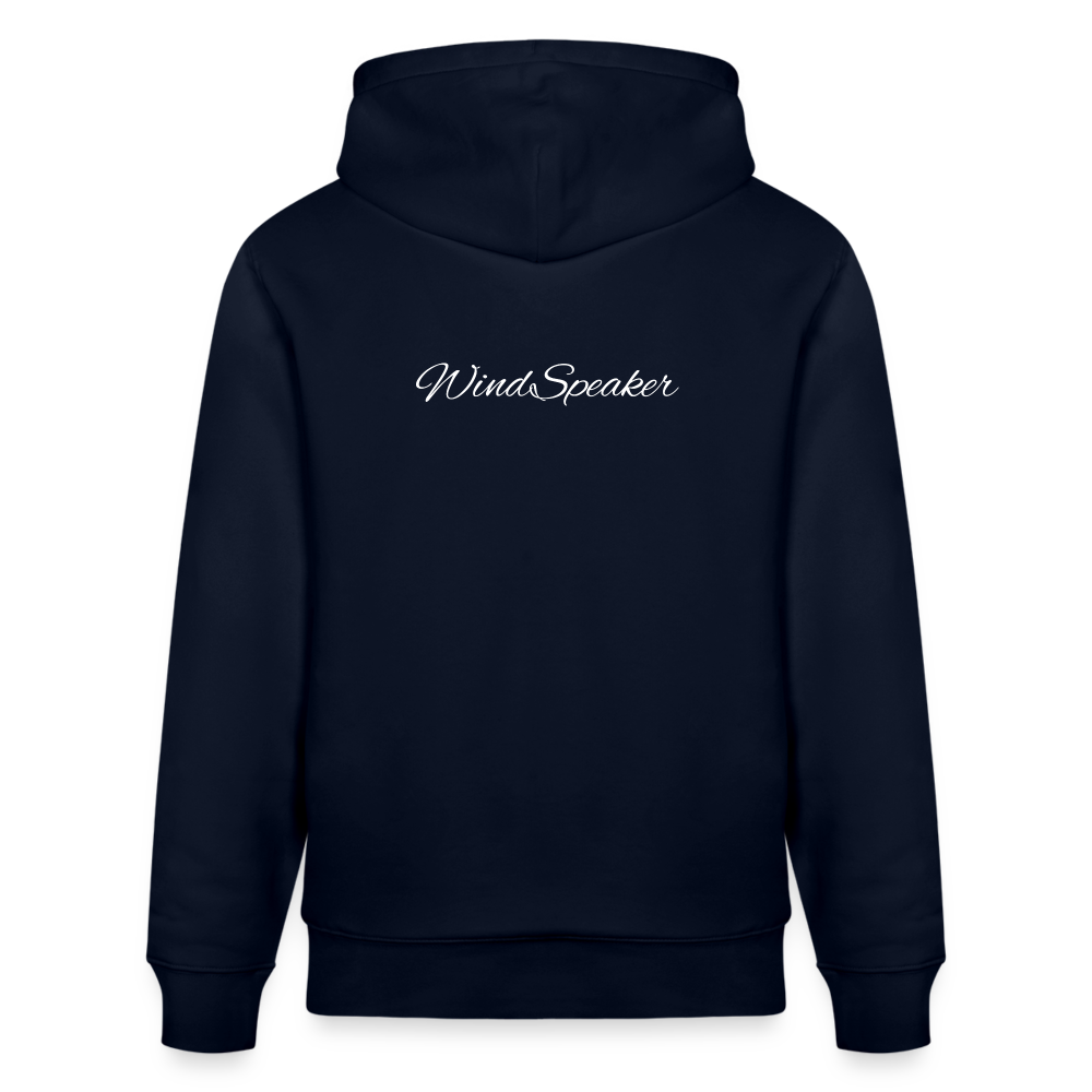 WindSpeaker Stanley/Stella CRUISER Unisex Organic Hoodie (2x White logo) - navy