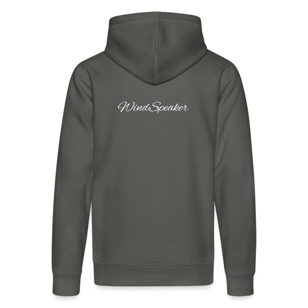 WindSpeaker Stanley/Stella DRUMMER Unisex Organic Hoodie (2x White logo) - anthracite
