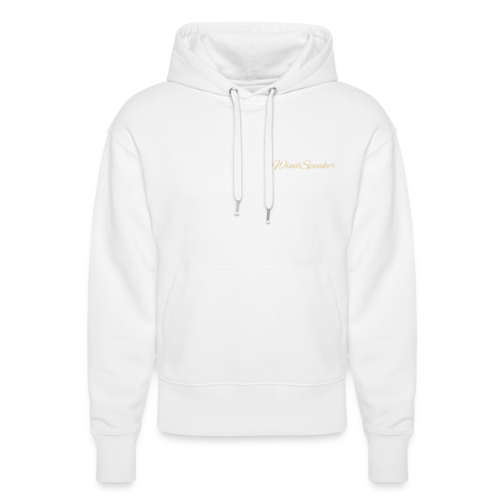 WindSpeaker Stanley/Stella SLAMMER Unisex Relaxed Fit Organic Hoodie (2x Gold logo) - white