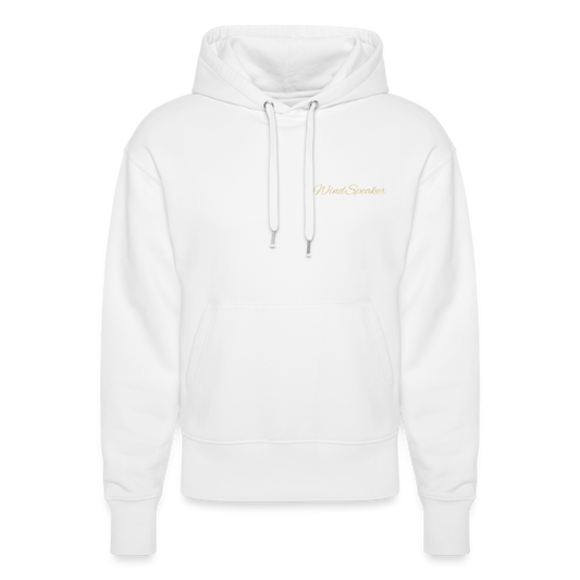 WindSpeaker Stanley/Stella SLAMMER Unisex Relaxed Fit Organic Hoodie (2x Gold logo) - white