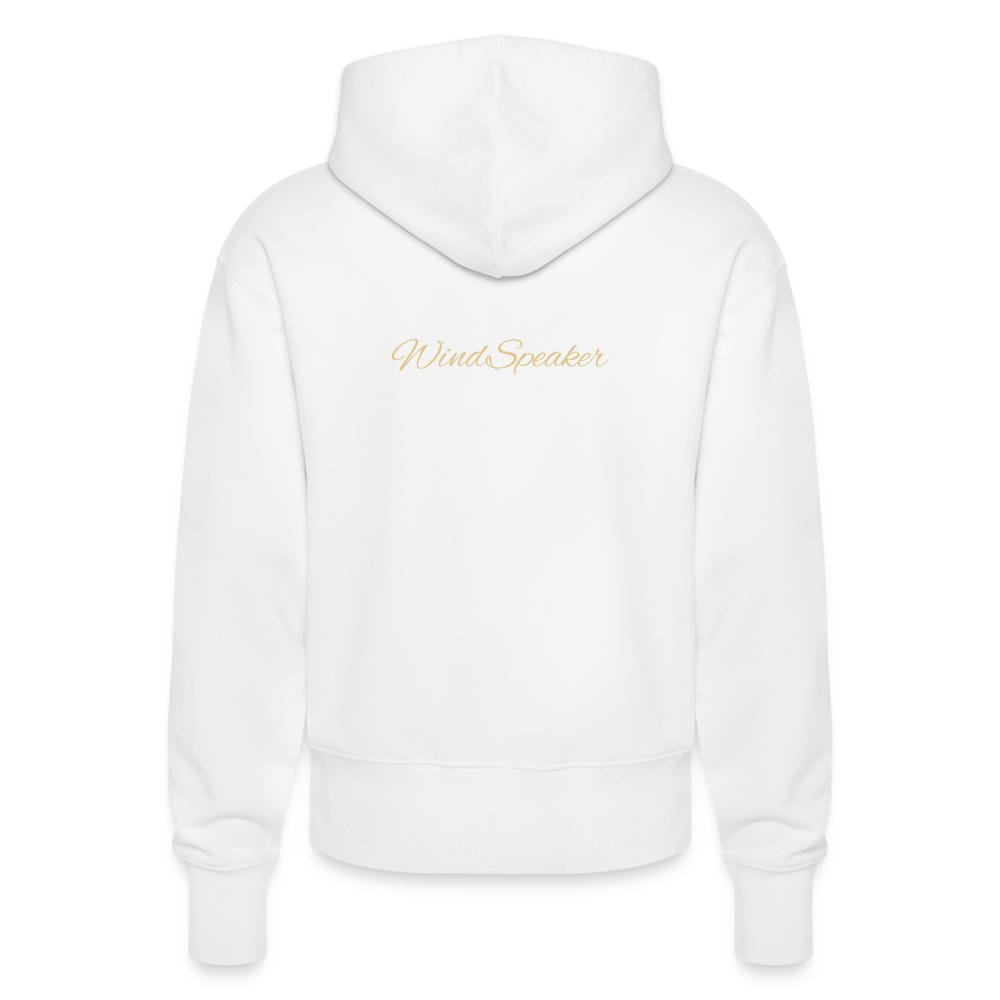 WindSpeaker Stanley/Stella SLAMMER Unisex Relaxed Fit Organic Hoodie (2x Gold logo) - white