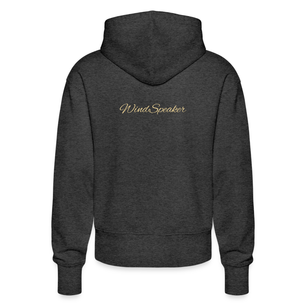 WindSpeaker Stanley/Stella SLAMMER Unisex Relaxed Fit Organic Hoodie (2x Gold logo) - dark heather grey