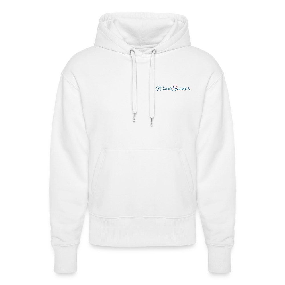 WindSpeaker Stanley/Stella SLAMMER Unisex Relaxed Fit Organic Hoodie (2x Blue logo) - white