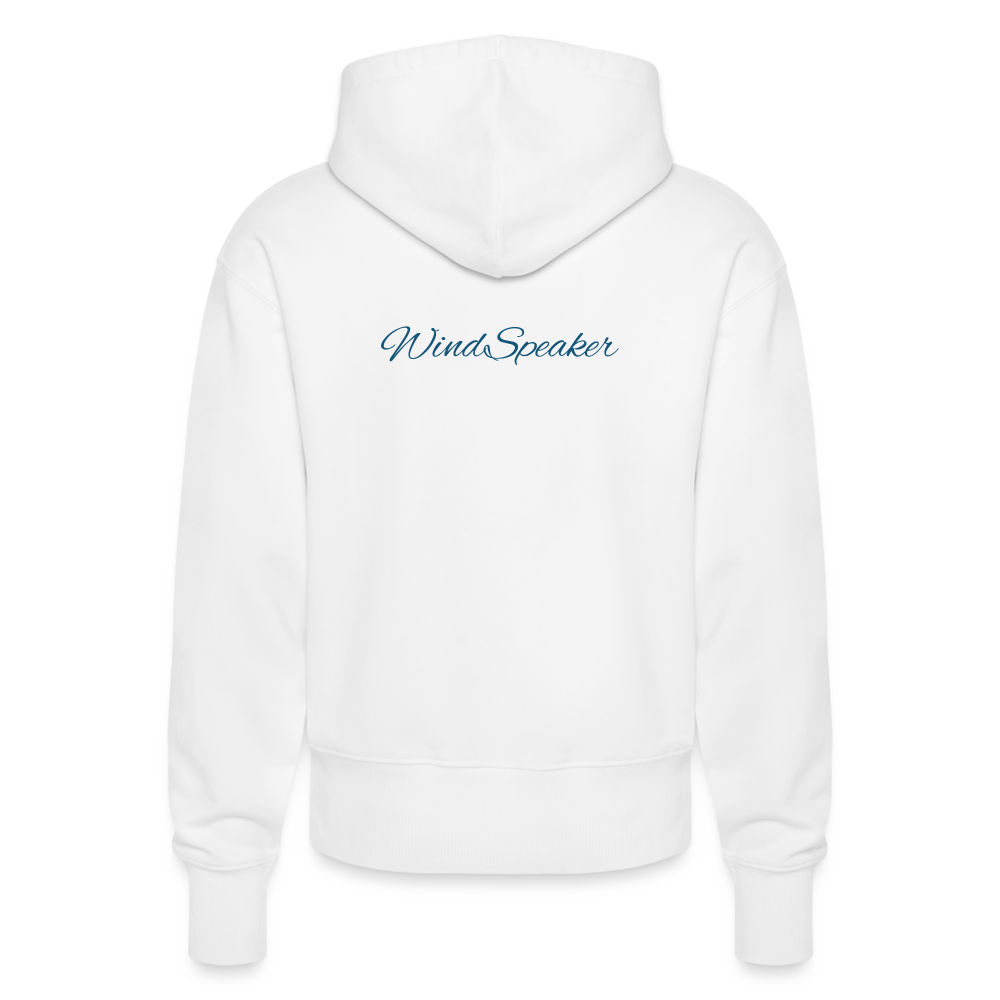 WindSpeaker Stanley/Stella SLAMMER Unisex Relaxed Fit Organic Hoodie (2x Blue logo) - white