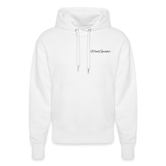 WindSpeaker Stanley/Stella SLAMMER Unisex Relaxed Fit Organic Hoodie (2x Black logo) - white