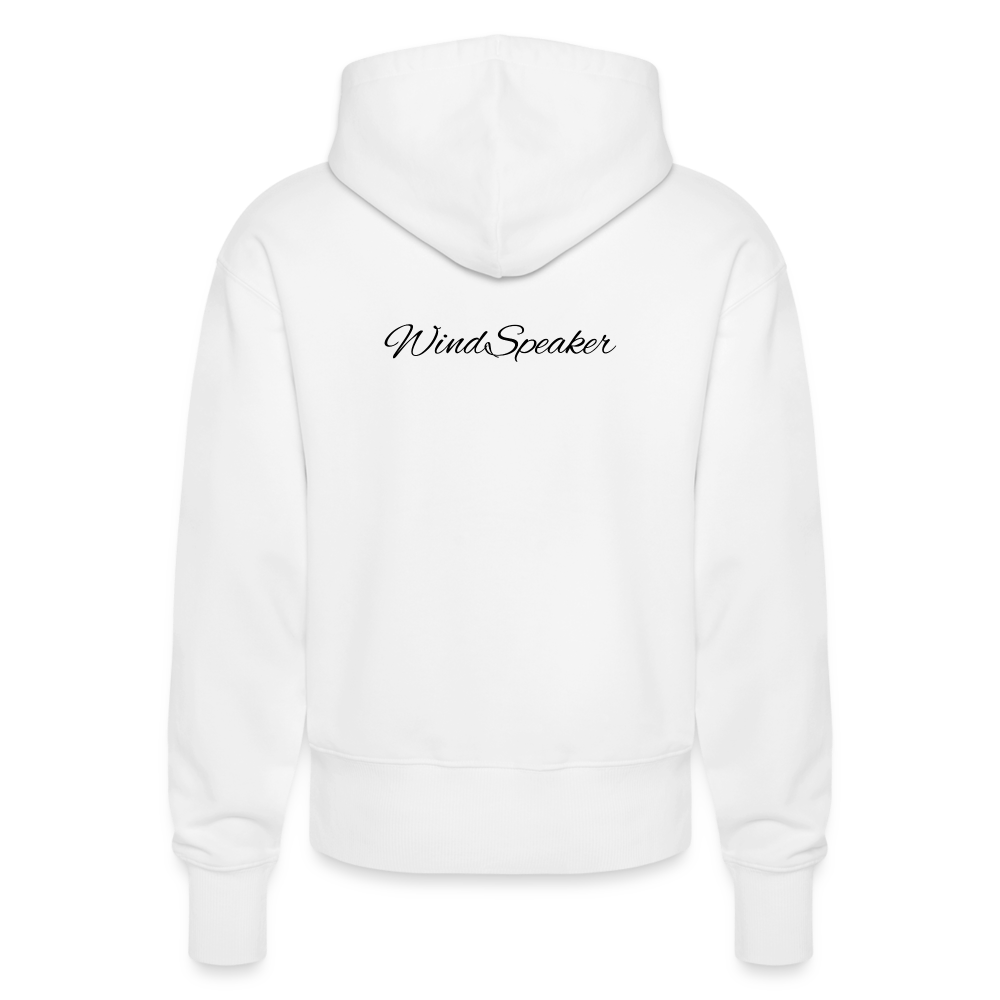WindSpeaker Stanley/Stella SLAMMER Unisex Relaxed Fit Organic Hoodie (2x Black logo) - white