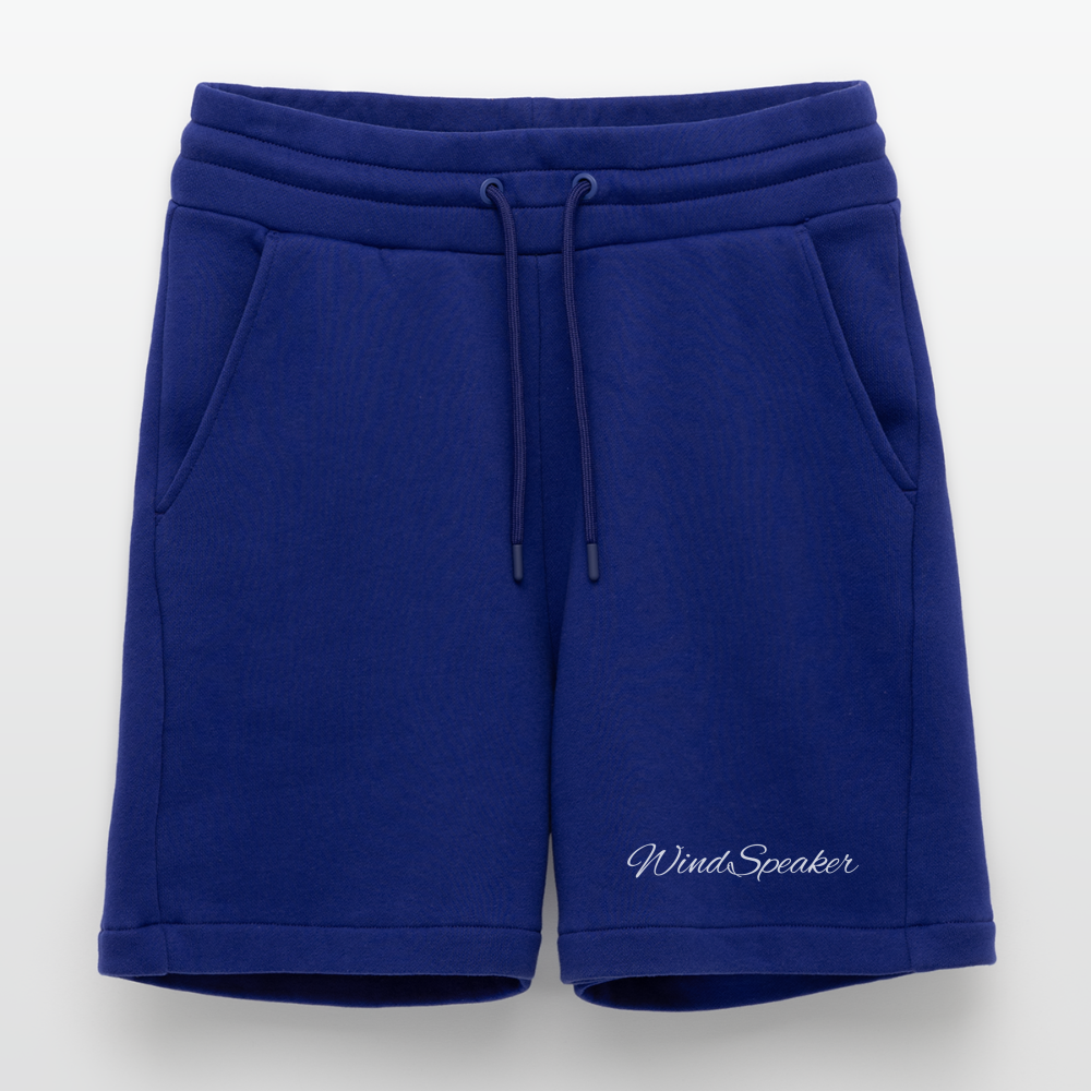 WindSpeaker Organic Relaxed Shorts Made in EU (white logo) - Iconic Blue