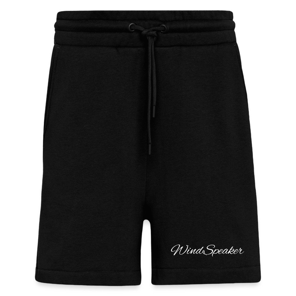WindSpeaker Organic Relaxed Shorts Made in EU (white logo) - SOLID BLACK