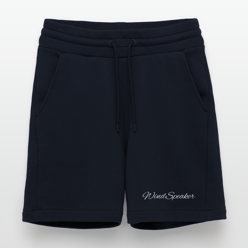 WindSpeaker Organic Relaxed Shorts Made in EU (white logo) - DARK NAVY