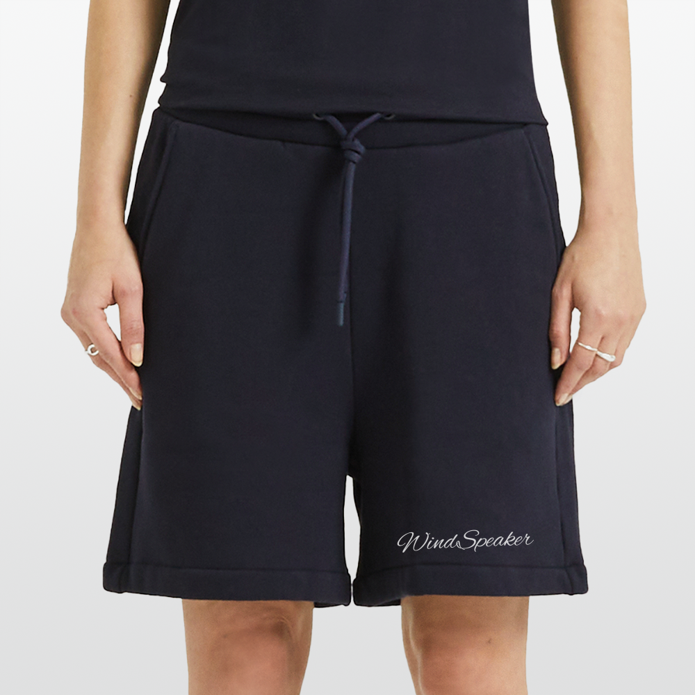 WindSpeaker Organic Relaxed Shorts Made in EU (white logo) - DARK NAVY