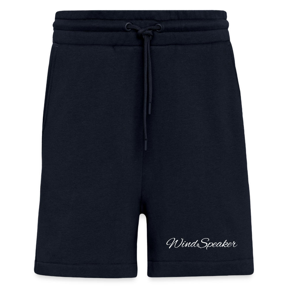 WindSpeaker Organic Relaxed Shorts Made in EU (white logo) - DARK NAVY