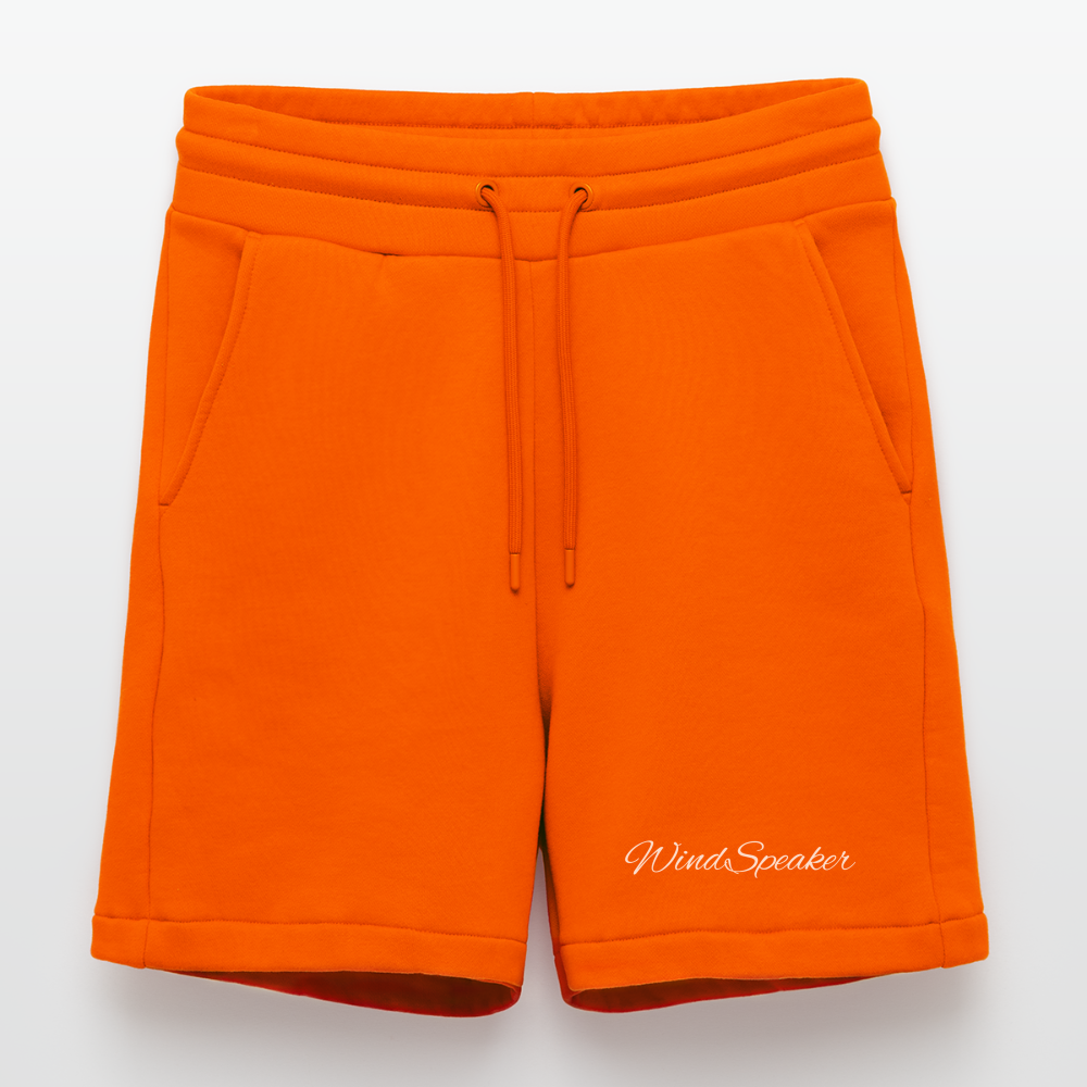 WindSpeaker Organic Relaxed Shorts Made in EU (white logo) - SUNSET ORANGE