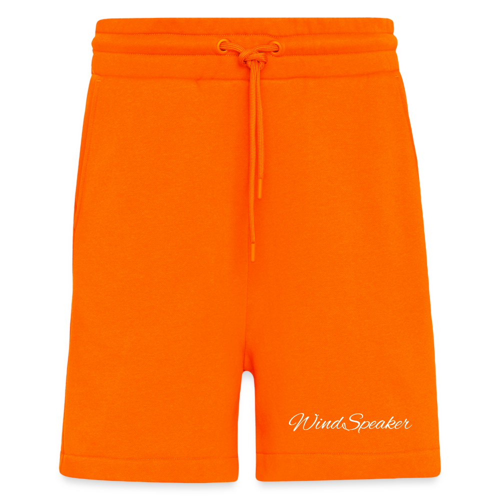 WindSpeaker Organic Relaxed Shorts Made in EU (white logo) - SUNSET ORANGE