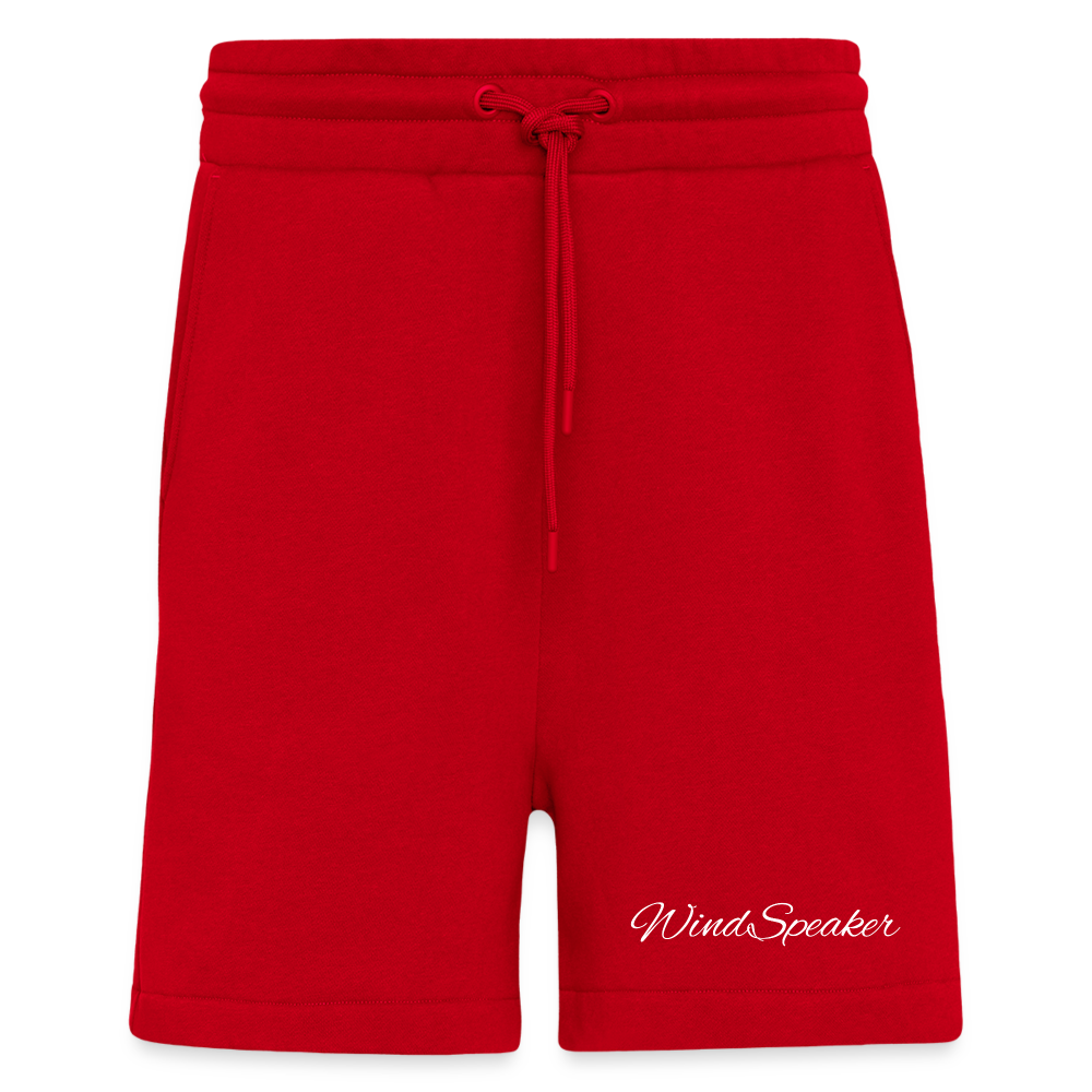 WindSpeaker Organic Relaxed Shorts Made in EU (white logo) - red