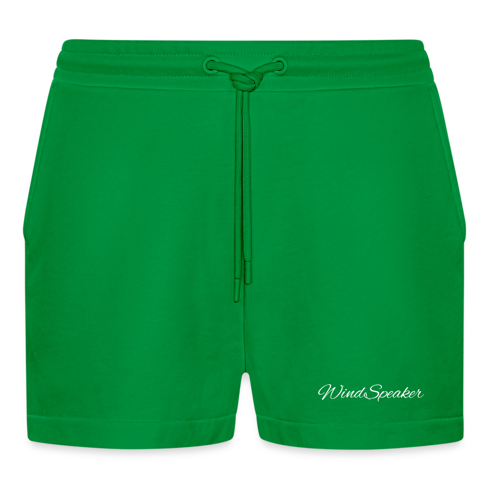 WindSpeaker Organic Relaxed Cropped Shorts Made in EU (white logo) - City Green
