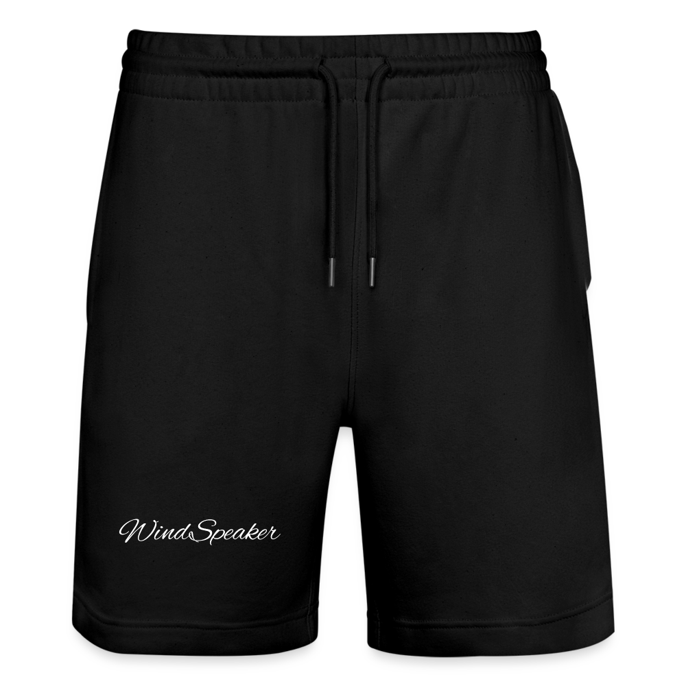 WindSpeaker Stanley/Stella Trainer Unisex Organic Jogging Shorts (white logo) - black