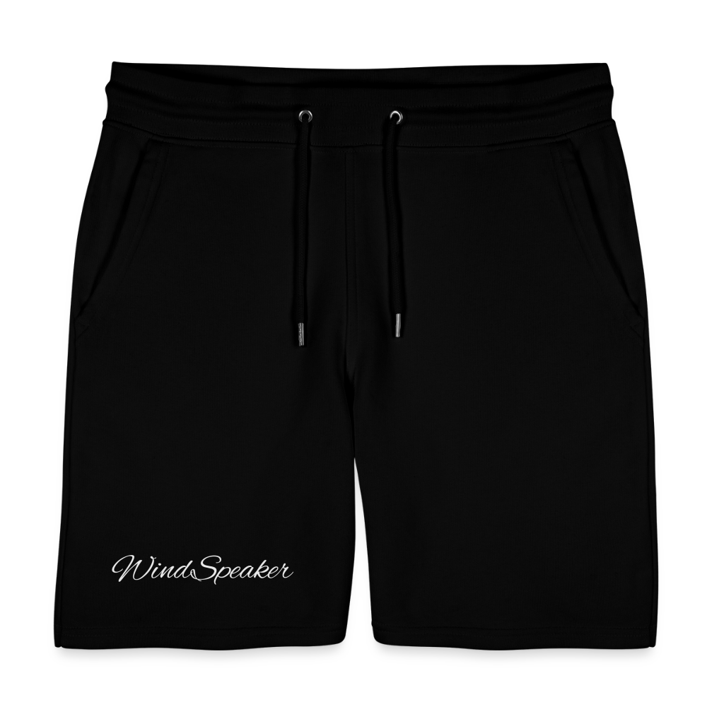 WindSpeaker Stanley/Stella Trainer Unisex Organic Jogging Shorts (white logo) - black