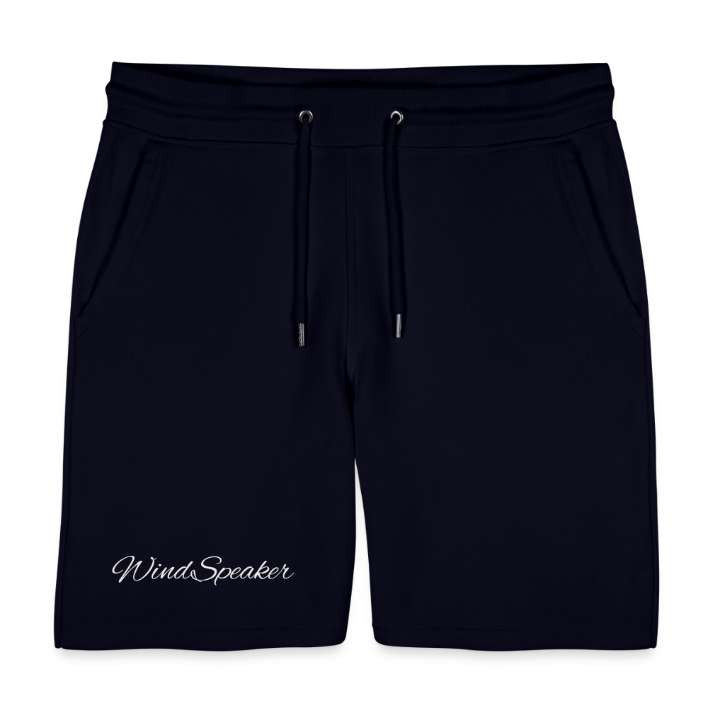 WindSpeaker Stanley/Stella Trainer Unisex Organic Jogging Shorts (white logo) - dark navy