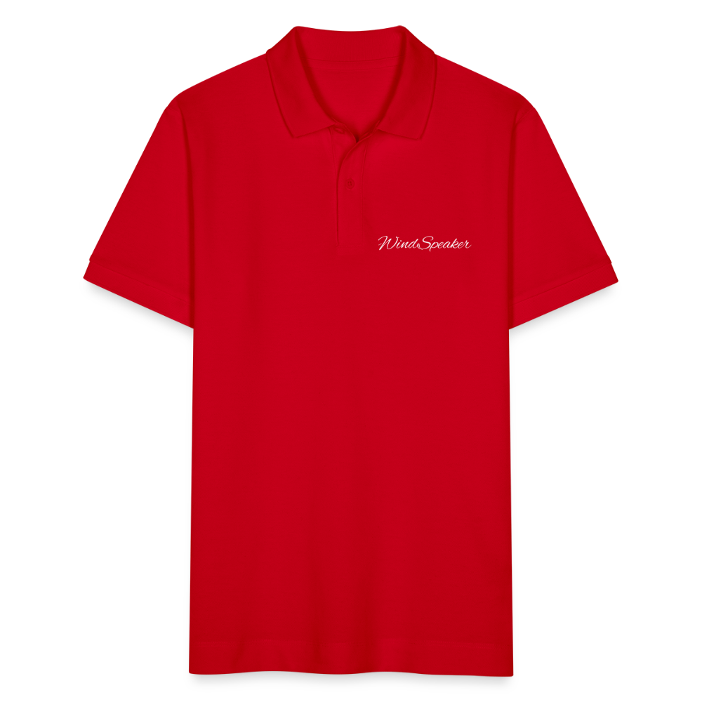 WindSpeaker Stanley/Stella PREPSTER Organic Unisex Polo Shirt (White logo) - red