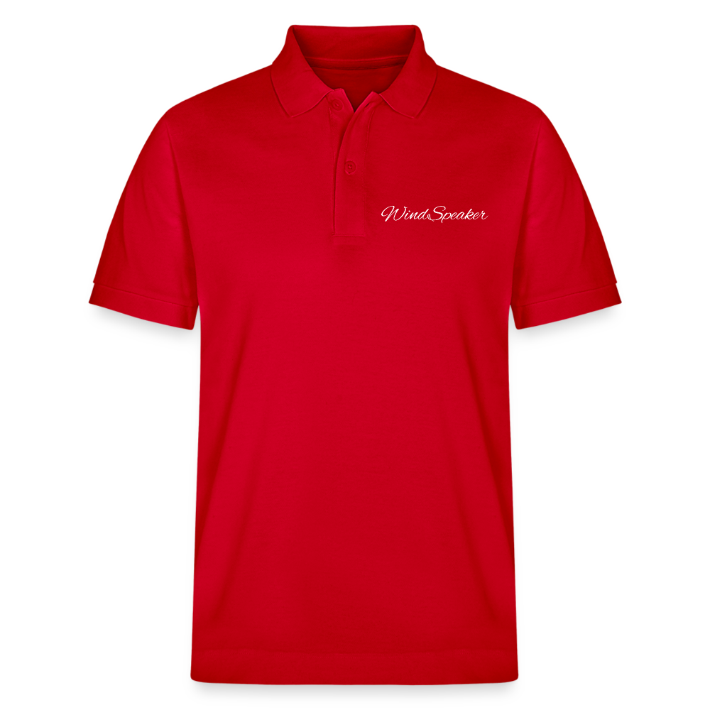 WindSpeaker Stanley/Stella PREPSTER Organic Unisex Polo Shirt (White logo) - red