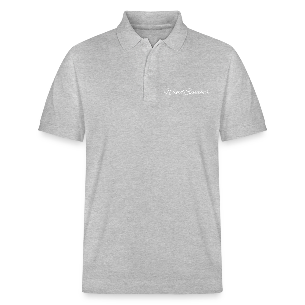 WindSpeaker Stanley/Stella PREPSTER Organic Unisex Polo Shirt (White logo) - heather grey