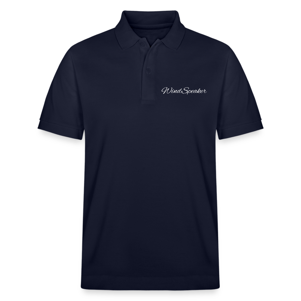 WindSpeaker Stanley/Stella PREPSTER Organic Unisex Polo Shirt (White logo) - navy