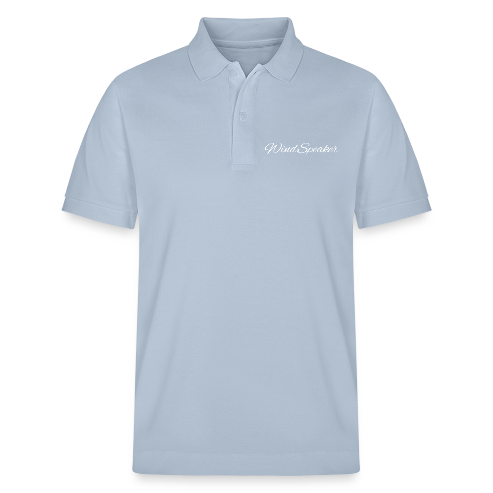 WindSpeaker Stanley/Stella PREPSTER Organic Unisex Polo Shirt (White logo) - sky blue