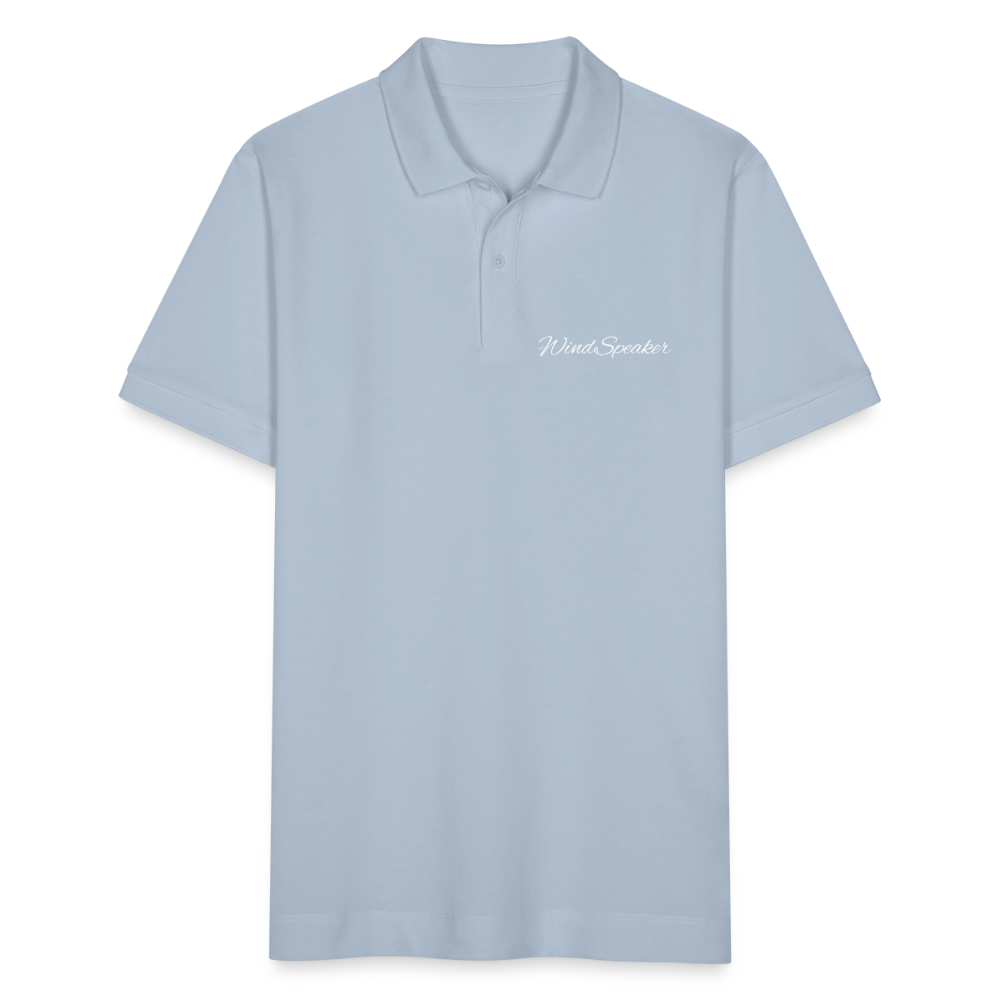WindSpeaker Stanley/Stella PREPSTER Organic Unisex Polo Shirt (White logo) - sky blue