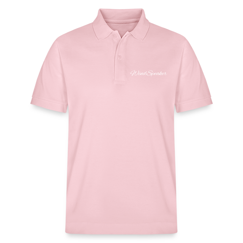 WindSpeaker Stanley/Stella PREPSTER Organic Unisex Polo Shirt (White logo) - cotton pink