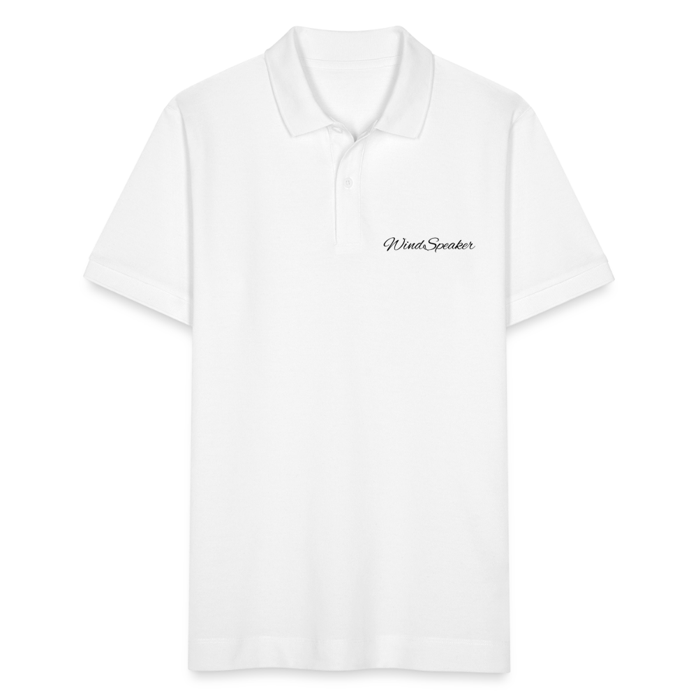 WindSpeaker Stanley/Stella PREPSTER Organic Unisex Polo Shirt (black logo) - white