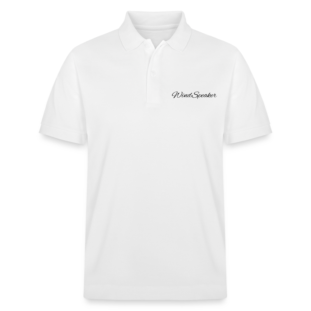 WindSpeaker Stanley/Stella PREPSTER Organic Unisex Polo Shirt (black logo) - white