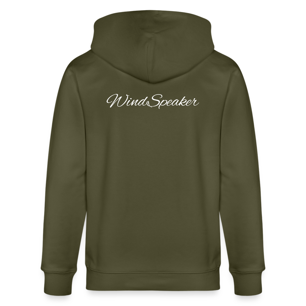 WindSpeaker Stanley/Stella CULTIVATOR Unisex Organic Hooded Jacket (white logo) - khaki
