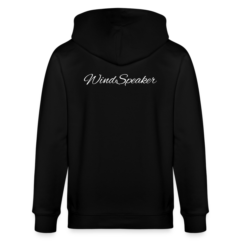 WindSpeaker Stanley/Stella CULTIVATOR Unisex Organic Hooded Jacket (white logo) - black