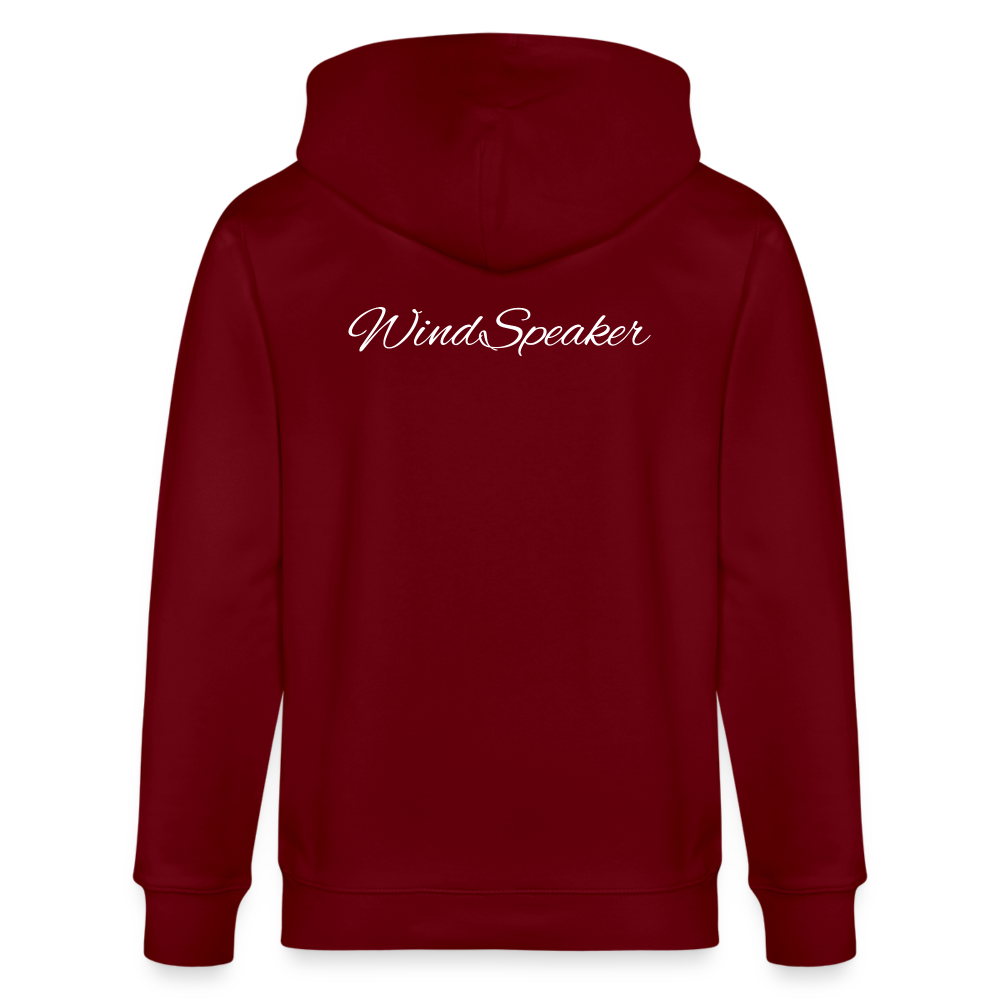 WindSpeaker Stanley/Stella CULTIVATOR Unisex Organic Hooded Jacket (white logo) - burgundy