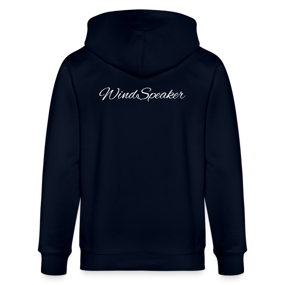 WindSpeaker Stanley/Stella CULTIVATOR Unisex Organic Hooded Jacket (white logo) - navy