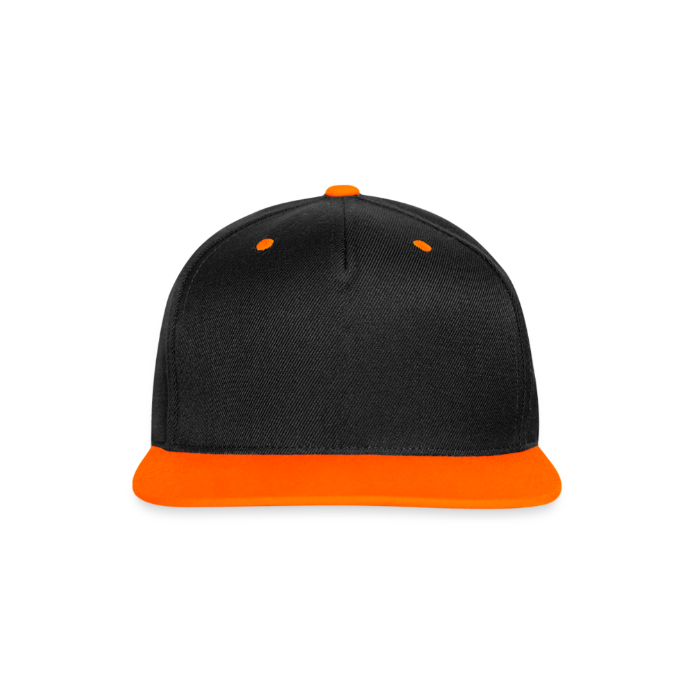 Badenstock Contrast Snapback Cap white logo on side - black/neon orange