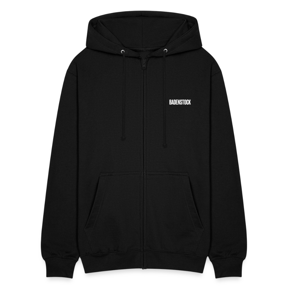Badenstock Unisex Hooded Jacket white logo on front - black
