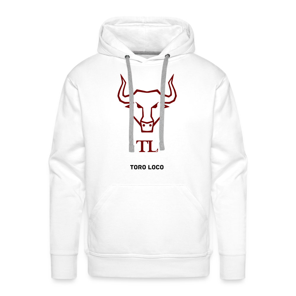 Toro Loco Men’s Premium Hoodie (Red Logo) - white